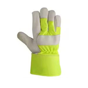 Gants de travail en cuir de vachette renforcé avec résistance à l'abrasion, poignet élastique antidérapant, gants de sécurité polyvalents - Product Image 2