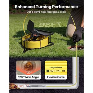 98 Ft/30m Self-Leveling Drain Inspection <b>Camera</b> 4.3\" 1080P HD Screen IP68 Waterproof Snake Plumbing <b>Mini</b> <b>Camera</b> Sewer <b>Camera</b> - Product Image 5