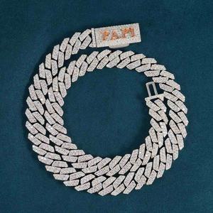 Collar de Cadena Cubana de Dos Filas con Cierre Personalizado, Moissanita, Plata de Ley 925, Bañado en Rodio y Oro Blanco, Joyería Hip Hop - Product Image 6