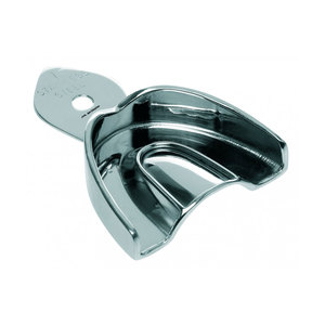 Porte-empreinte dentaire avec bordure S, en acier inoxydable, réutilisable, autoclavable, sans perforation, orthodontique - Product Image 1