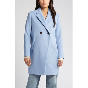 Manteau long en laine double face pour femme, coupe ample, rembourré en coton, avec poches, chaud, pour l'automne et l'hiver - Product Image 6