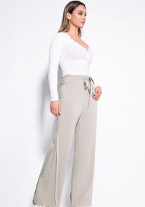 Nouveau pantalon de sport décontracté transfrontalier uni taille haute coupe droite en coton/polyester pour l'automne - Product Image 3