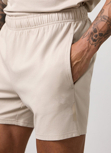 Sports and Fitness Running Shorts Plain Colored Pockets Men's Casual Summer Shorts <b>Elastic</b> Waistband Drawstring - Product Image 4