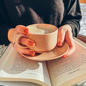 Taza de Cerámica Hecha a Mano con Patrón Artístico en Rejilla, Interior Brillante, Apilable, Diseño que Ahorra Espacio para Amantes del Café Moderno - Product Image 6