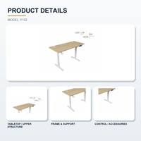 Bureau debout électrique réglable en hauteur avec 3 préréglages de mémoire, capacité de charge de 100 kg, pour bureau à domicile et poste de travail commercial