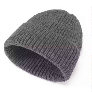 Unisex Solid Color Ribbed Knit Beanie <b>Hat</b> 100% Acrylic <b>Winter</b> Warm Casual Style for Adults 56-58CM Head Circumference - Product Image 1