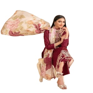 Conjunto de Vestidos Tradicionales Indios Salwar Kameez para Mujer, Bordados, Tela de Viscosa, Étnicos, Modernos, Cómodos, para Uso Diario/Fiestas - Product Image 1