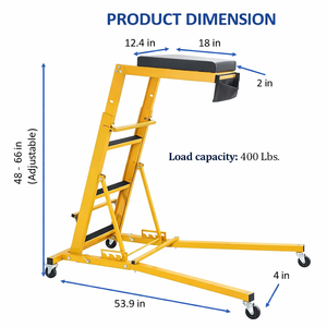 บันไดพับได้ปรับระดับความสูงได้สำหรับงานยานยนต์ รับน้ำหนักได้ 400 ปอนด์ พร้อมล้อเลื่อนแบบหมุนได้ GAPGAR045 - Product Image 3