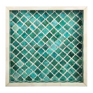 Plateau d'incrustation d'os en bois naturel fabriqué à la main assiette de service personnalisée de haute qualité pour les restaurants à la maison hôtels directement-classique - Product Image 2