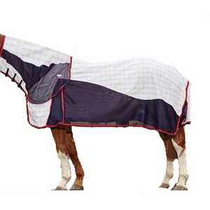 Couverture d'extérieur pour cheval en tissu Oxford, doublée polaire, avec rabat de queue moyen et 2 sangles de fixation, toutes saisons - Product Image 1