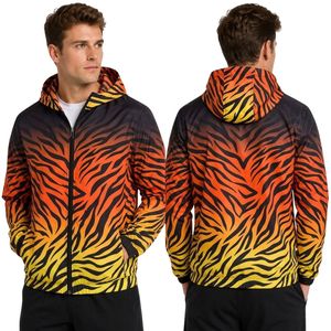 Chaqueta Cortavientos Sublimada con Rayas Rojas y Negras, de Secado Rápido, Cómoda y de Alta Calidad - Product Image 4