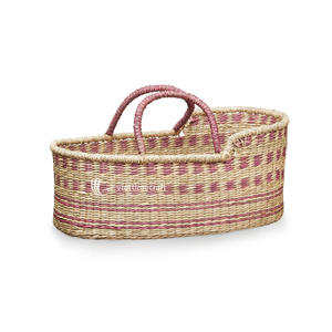 Cesta Moisés Bohemia de Seagrass para Bebé, Portabebés Tejido Natural con Asas de Cuero, Cesta de Guardería Multifuncional Ecológica - Product Image 3