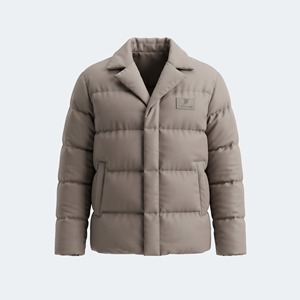 Chaqueta de Invierno para Hombre, Acolchada, con Cuello Camisero, Resistente al Viento, de Color Sólido, Corte Regular, Relleno de Poliéster, Estilo Casual, Ropa Urbana - Product Image 3