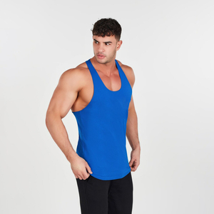 Men Cropped Sleeveless Tank Top 100% Polyester Gym Sports Acid Washed <b>Stringer</b> Quick Dry Breathable Eco-Friendly Heat-Transfer - Product Image 4