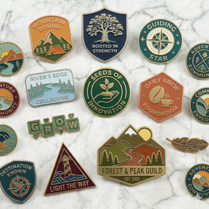 Badges de revers personnalisés avec logo et nom du fabricant, épingles amusantes en métal émaillé souple ou dur, estampées, pour Noël, en gros pour vêtements - Product Image 1