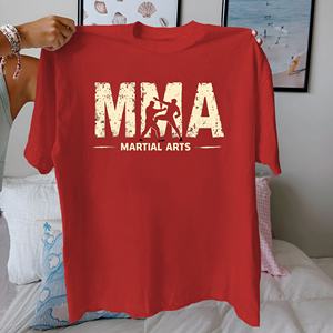 Camiseta de Mujer de Algodón 100% con Estampado Informal de Artes Marciales Mixtas (MMA), Ajuste Cómodo - Product Image 4