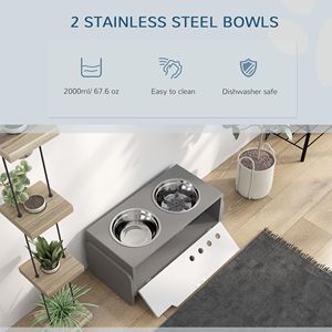 3 Height Adjustable <b>Raised</b> <b>Dog</b> <b>Bowls</b> with Slow Feeder Mat Stand Elevated <b>for</b> Medium to Extra Large <b>Dogs</b> - Product Image 6