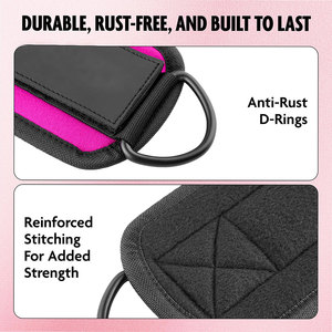 Neoprene <b>Padded</b> Ankle Strap Exercise Gym Ankle Cuff Steel D-rings Strengthen Legs And Glute Muscle <b>Practice</b> Wear Unisex Straps - Product Image 2