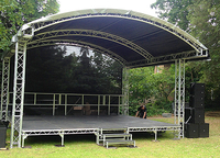 Escenario Portátil de Aluminio de 4x8 pies, Plataforma de Podio para Interiores y Exteriores, Plataforma de Aluminio para Conciertos y Eventos