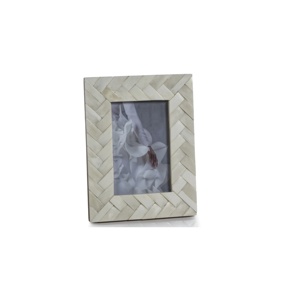 Artizon Studio Eco-Friendly Handmade Natural Bone Inlay Rustic Modern UV Printed 2-Color Durable Tabletop <b>Photo</b> <b>Frame</b> Uttar - Product Image 4
