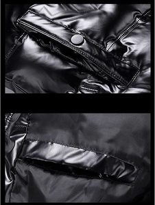 Glossy Puffer Waterproof Custom Hoodie Jacket <b>Winter</b> Outdoor Hooded Jacket with Shiny Bubble Zipper Hoodie Glossy Parka Jackets - Product Image 2