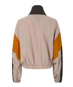 Wholesale Retro Color Block Women's <b>Windbreaker</b> Jacket <b>Vintage</b> Multicolor Stand Collar Zip Up Jacket With Custom Logo - Product Image 2