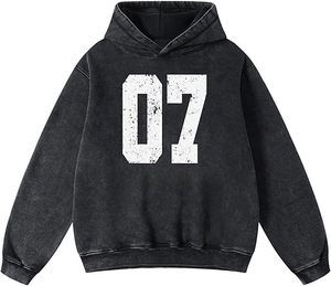 Oversized Acid Wash Hoodie Vintage Unisex Faded Hooded Sweatshirt Custom Logo Streetwear - Product Image 1