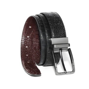 Cinturones Reversibles para Hombre, Diseño Texturizado, Premium, Duraderos, Ajustables, Elegantes, Cómodos, para Uso Diario, Casual, Formal, Correa de Cuero para la Cintura - Product Image 5