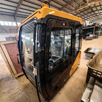 Cabine d'excavatrice HX220S de qualité originale, assemblage complet, siège conducteur, climatiseur, noir, jaune, bois