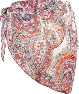 Women's Tropical Print Chiffon <b>Sarong</b> Beach Cover Up Lightweight <b>Bikini</b> Wrap - Product Image 2