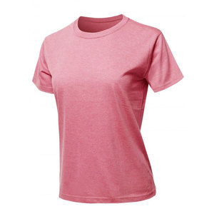 Camiseta de Algodón para Mujer, Corte Regular, Cuello Redondo, Manga Corta, Color Sólido, Tejido Jersey Transpirable e Informal - Product Image 2