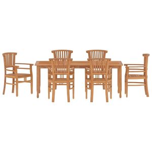 Set da pranzo con Patio in Teak in legno massello da 7 pezzi per uso giardino - Product Image 2