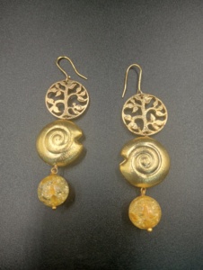Gold Plated Brass Pearl Bowknot Drop Earrings Women's Dangle <b>Jewelry</b> <b>Princess</b> Cut Wedding - Product Image 2