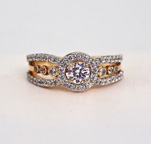 แหวนทองคำแท้ 14K สีเหลือง ประดับเพชรทรงกลม 1 กะรัต เพาะเลี้ยงในห้องปฏิบัติการ ขัดเงาอย่างดี แหวนแต่งงานสำหรับผู้หญิง สี D ถึง G ระดับความสะอาด IF SI2 - Product Image 1