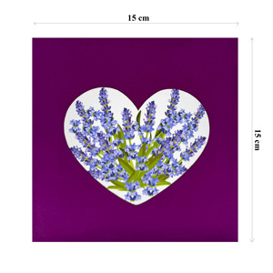 Wholesale Gifts for Love Made Vietnam <b>Top</b> Trending Lavender <b>Heart</b> 3D Pop Card Best Seller Custom Design Handicraft Paper Craft - Product Image 5