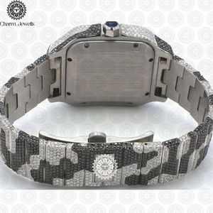 Charm Jewells Stainless Steel <b>Diamond</b> <b>Watch</b> Square Analog Dial Sapphire Crystal Luxury Fashion Unisex 38mm - Product Image 2