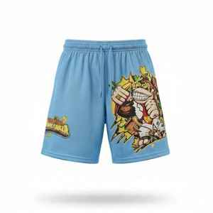 Ensemble streetwear double couche en polyester 100% uni, sublimation, couture intérieure de 5 pouces, short de sport personnalisé en mesh pour homme, idéal pour le basketball. - Product Image 5