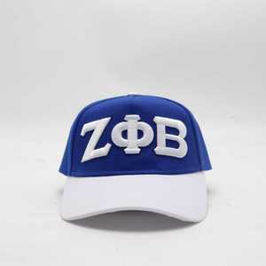 หมวกแก๊ป Zeta Phi Beta ปักลาย ZPB สีน้ำเงินขาว ปีกแบน ปรับขนาดได้ สำหรับชมรมนักศึกษา ดีไซน์ทันสมัย สวมใส่สบาย - Product Image 1