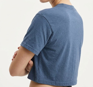 Custom Heavyweight Cotton Cropped T Shirt Blank Drop Shoulder Boxy Fit Streetwear Women Plain <b>Crop</b> <b>Top</b> Short Sleeve Tees - Product Image 4