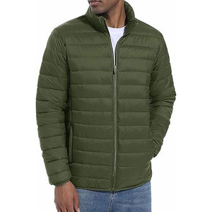 <b>Mens</b> Vintage Hooded Winter Puffer <b>Jacket</b> Lightweight Breathable Denim Windproof Water Repellent Shell Elastic Hem Cuffs Factory - Product Image 1