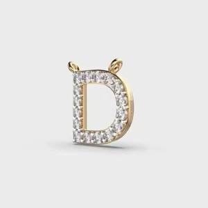 Colgante de Hip Hop para Hombre con Moissanita Auténtica en Forma de D, Cadena de Diamantes, Joyería con Plata de Ley Bañada en Rodio - Product Image 2