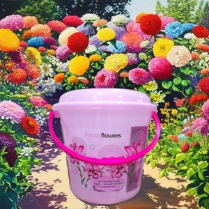 Cubos de Plástico PVC de 18 Litros con Diseño de Margaritas, con Tapa, a Prueba de Fugas, Ecológicos y Elegantes para Uso a Granel - Product Image 6