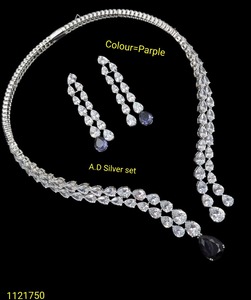 Elegante Juego de Collar con Colgante de Lágrima Rosa, Chapado en Plata, con Piedra Tallada en Forma de Pera, Joyería de Lujo para Bodas y Fiestas para Mujer - Product Image 5