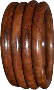 Brazaletes de Madera Hechos a Mano, Duraderos y de Lujo, Diseños Delgados y Gruesos, Incrustaciones de Latón Talladas a Mano, Múltiples Formas, Color Madera Natural, Artesanía Premium - Product Image 3
