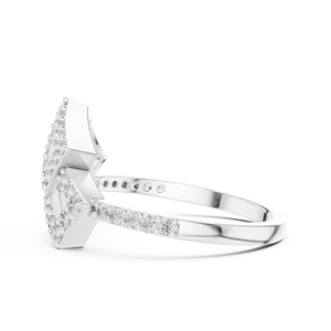 Anillo de Diamantes AURORA SQUARE BLOOM, Cultivados en Laboratorio, con Baño de Rodio, en Oro Blanco Sólido de 18 Quilates, para Mujer, Ideal para Bodas, Fiestas, Eventos Glamurosos y Regalos - Product Image 3