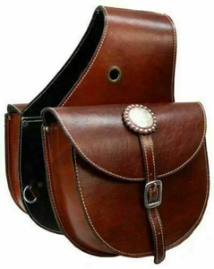 Sac de selle western noir imprimé en cuir véritable fait main pour cheval, accessoire de rangement équestre haut de gamme pour la randonnée à cheval, livraison gratuite - Product Image 2