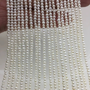 Perlas de Agua Dulce Blancas Naturales AA de 2.3-2.5mm, Perlas Tipo Semilla de Patata, Alto Brillo, Hebra Suelta para Fabricación de Joyería, Venta al Por Mayor - Product Image 1