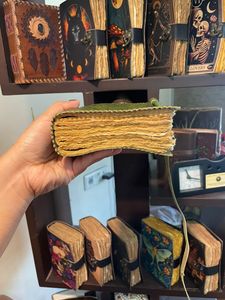 Handmade Leather Diary With Floral Embossing And Wrap Closure Hardcover Journal For Gift - Product Image 5