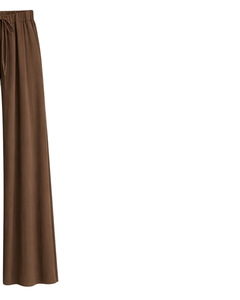 Chocolate Brown Wide Leg Pants Women Casual High Waist <b>Drawstring</b> <b>Trousers</b> Loose Fit Pants Comfortable Lounge Wear Fashion - Product Image 2