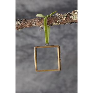 Vintage Brass Glass Hanging Photo <b>Frame</b> <b>Small</b> Square Ornament Floating <b>Picture</b> Display For Wedding Decor Home Wall Decoration - Product Image 1